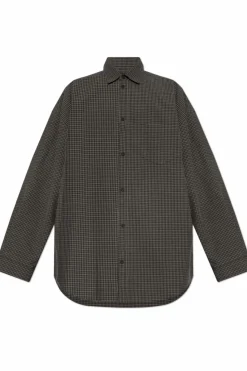 Balenciaga CZARNY Koszula ze wzorem w kratę