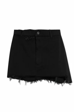 Balenciaga CZARNY Krótka spódnica z efektem `vintage`