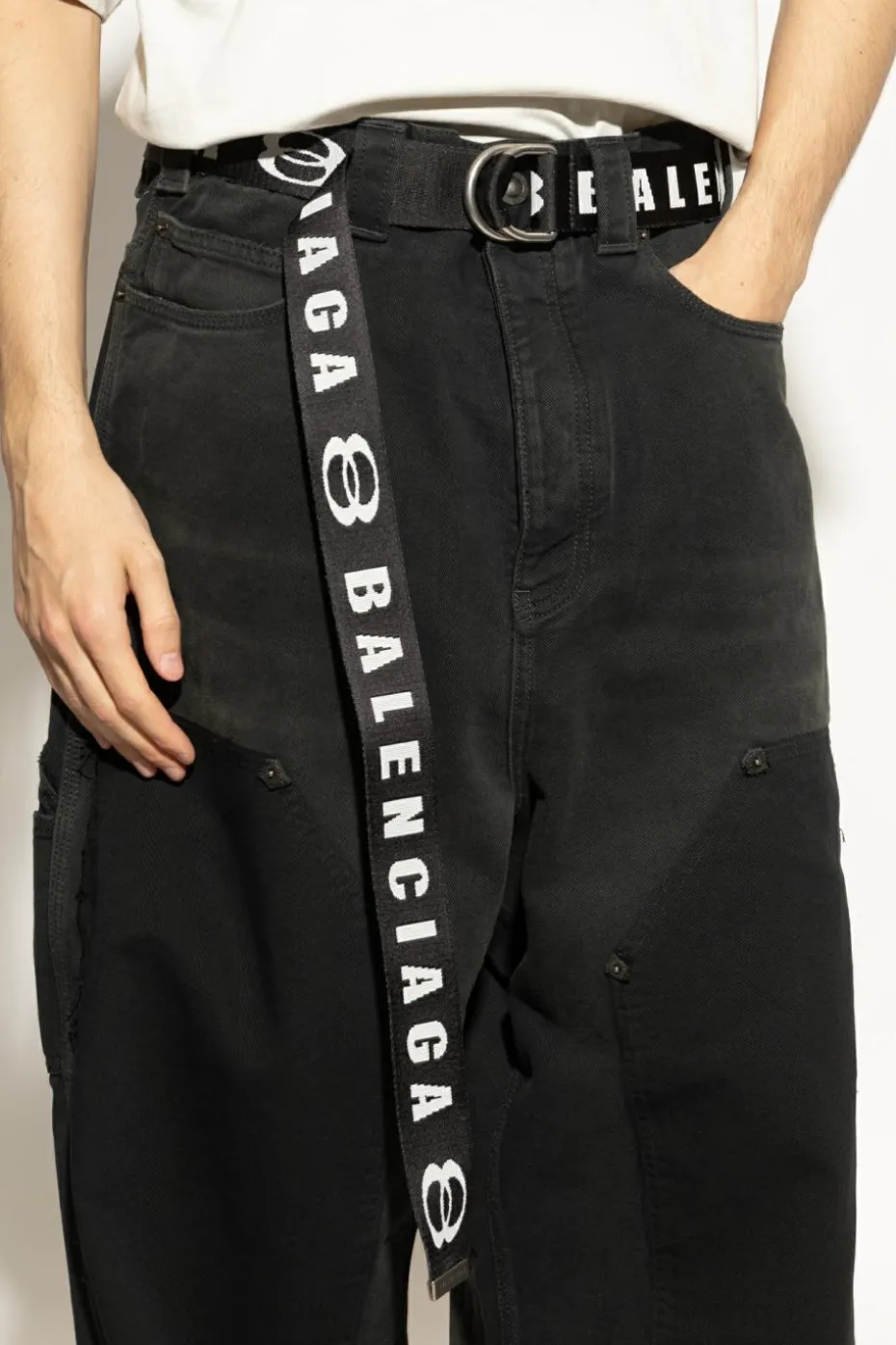 Balenciaga CZARNY Pasek z logo