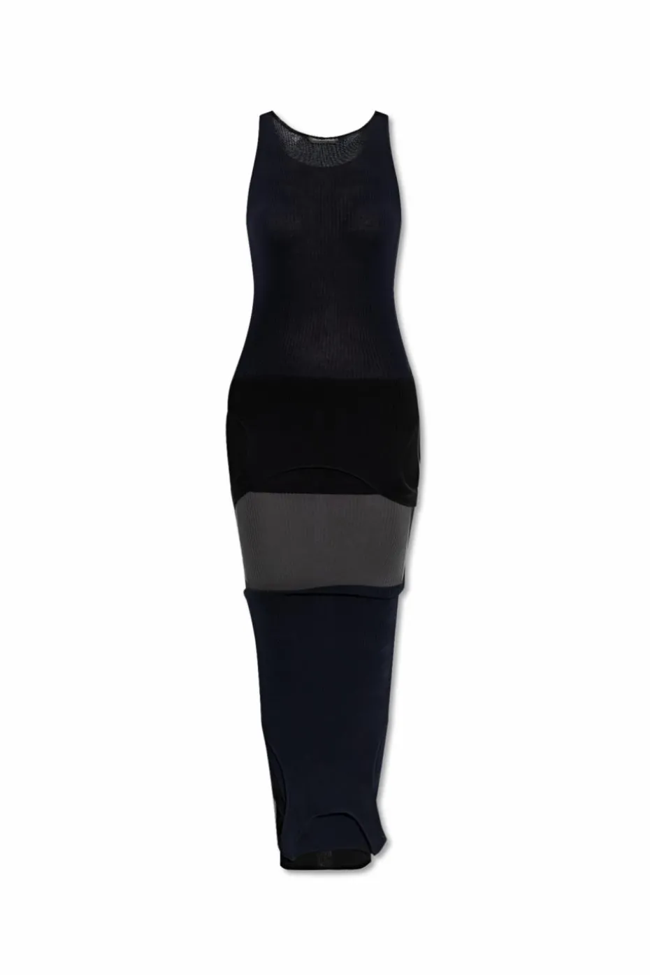 Balenciaga CZARNY Prążkowana sukienka o dopasowanym kroju