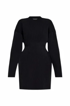 Balenciaga CZARNY Prążkowana sukienka