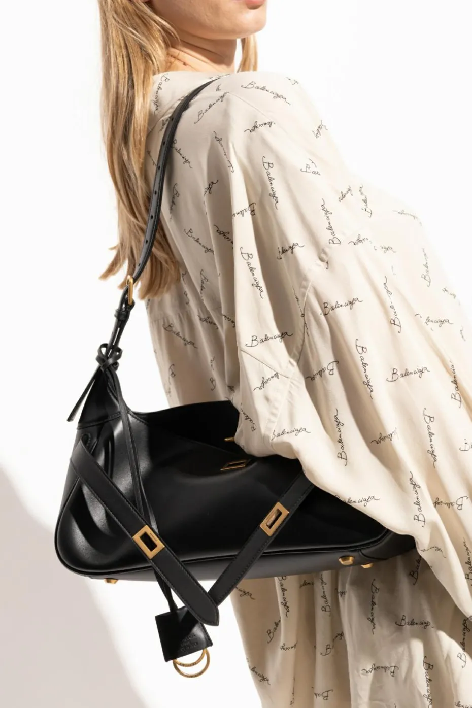 Balenciaga CZARNY Skórzana torba na ramię