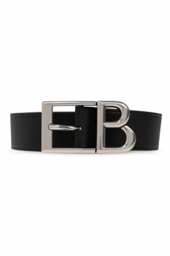Balenciaga CZARNY Skórzany pasek z logo