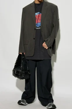 Balenciaga CZARNY Spodnie w kant