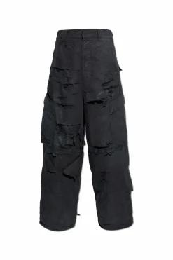 Balenciaga CZARNY Spodnie typu `cargo` z efektem `vintage`