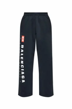 Balenciaga CZARNY Spodnie dresowe z nadrukowanym logo