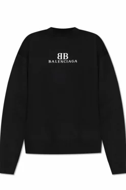 Balenciaga CZARNY Sweter z logo