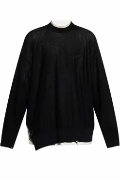 Balenciaga CZARNY Sweter z efektem `vintage`