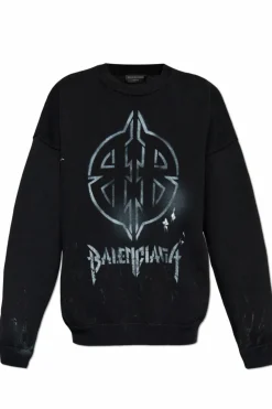 Balenciaga CZARNY Sweter z logo