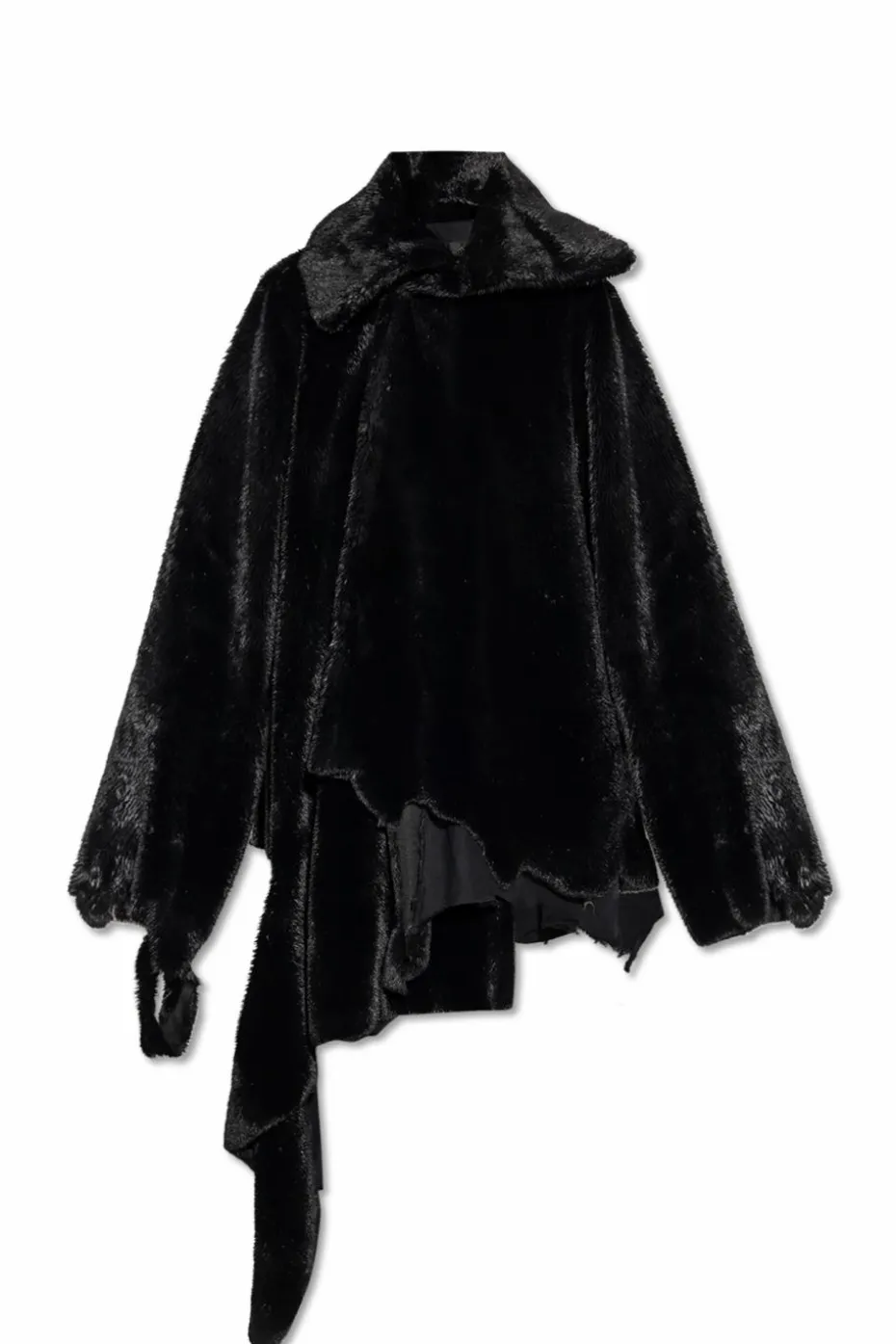 Balenciaga CZARNY Sztuczne futro o asymetrycznym kroju