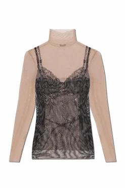 Balenciaga CZARNY Top z nadrukiem