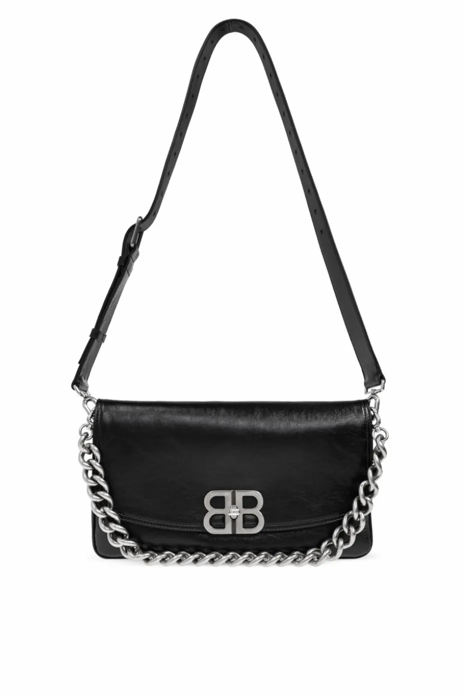 Balenciaga CZARNY Torba na ramie `BB Soft Medium`