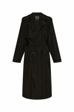 Balenciaga CZARNY Trencz z paskiem