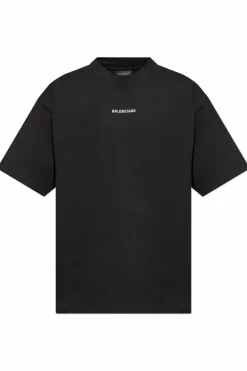 Balenciaga CZARNY T-shirt z wyszytym logo