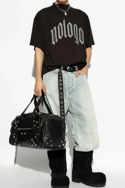Balenciaga CZARNY T-shirt z nadukiem