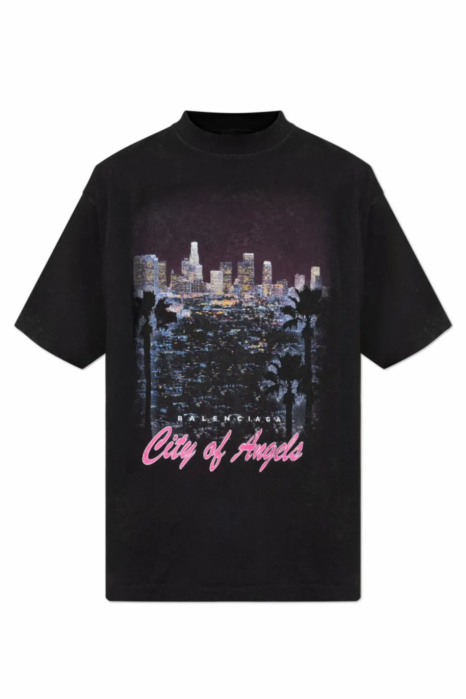 Balenciaga CZARNY T-shirt z kolorowym nadrukiem