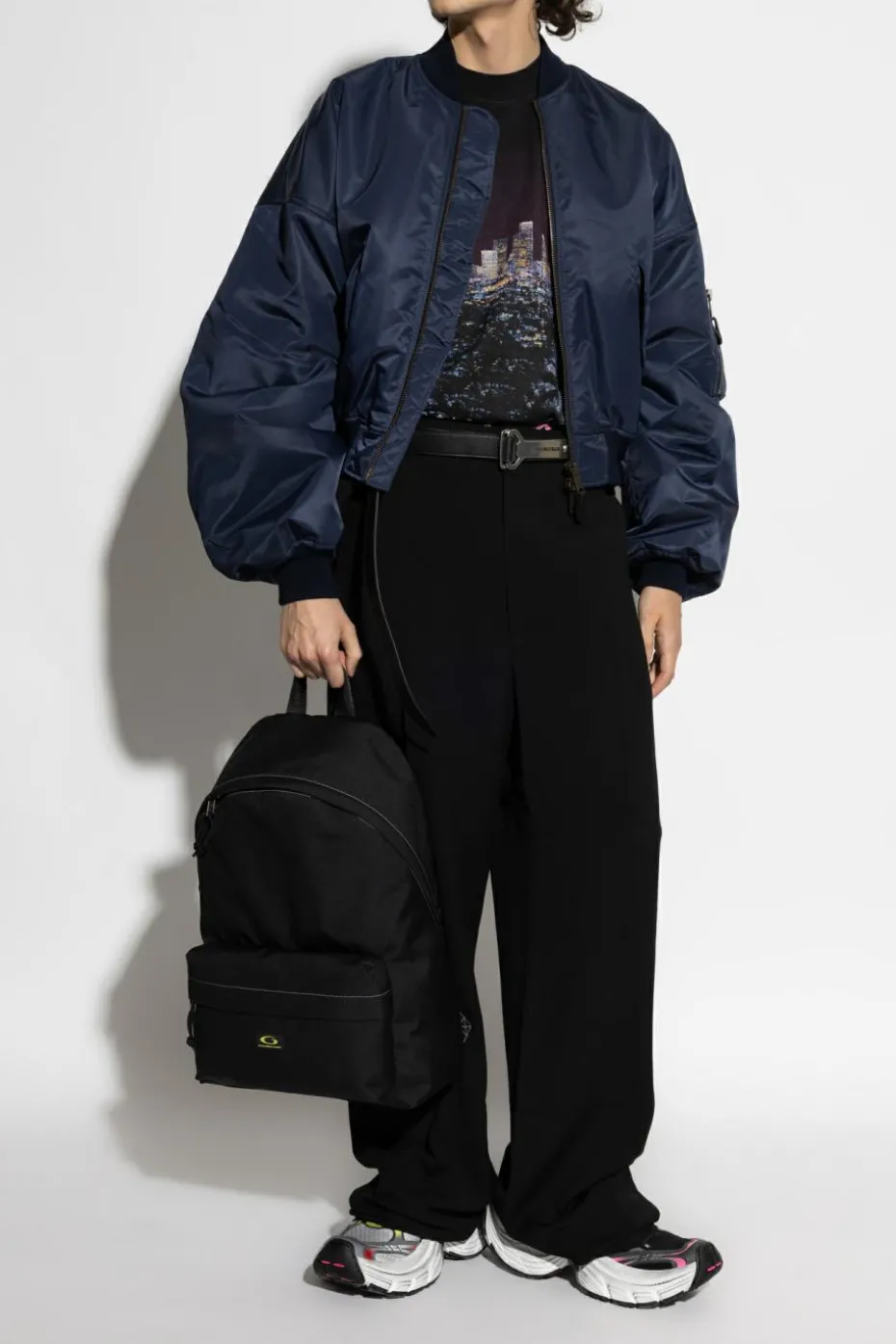 Balenciaga CZARNY T-shirt z kolorowym nadrukiem