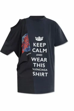 Balenciaga CZARNY T-shirt z nadrukiem