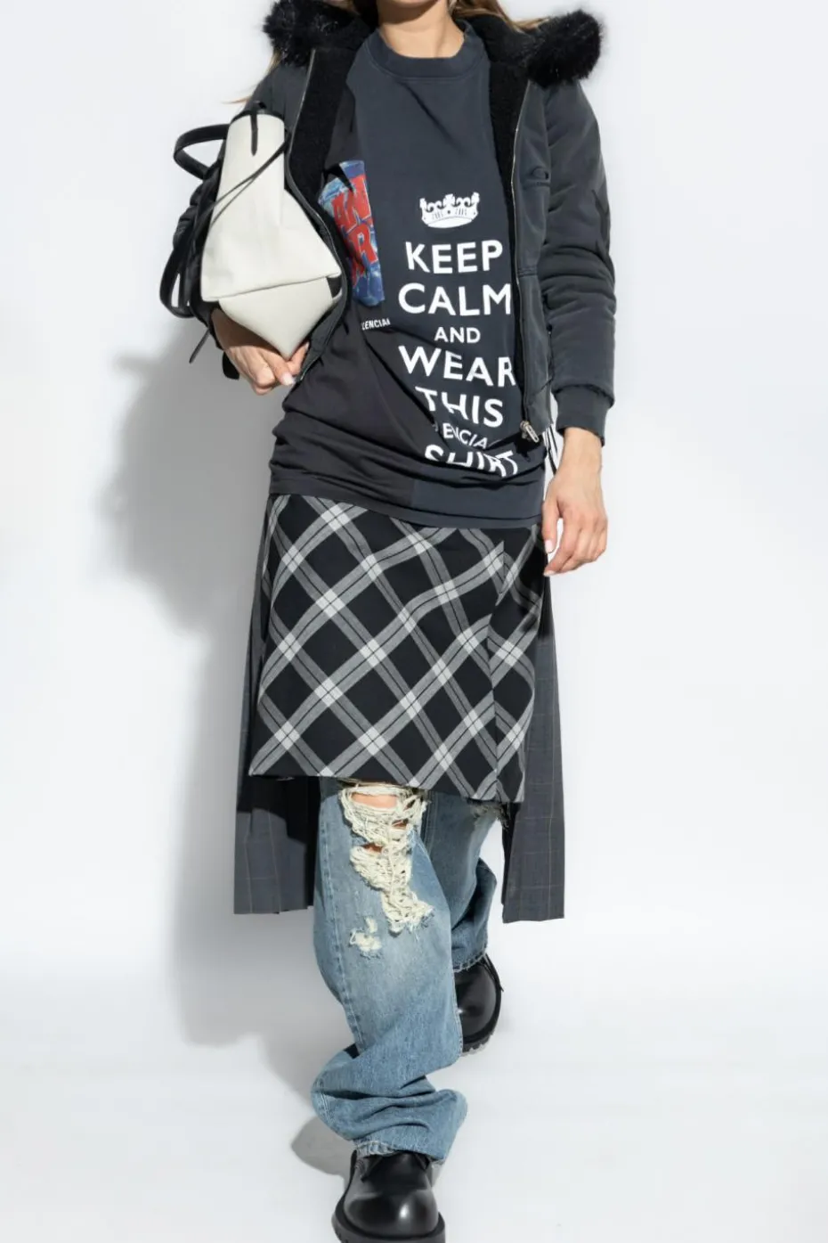 Balenciaga CZARNY T-shirt z nadrukiem