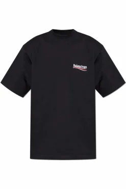 Balenciaga CZARNY T-shirt z wyszytym logo
