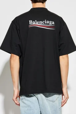 Balenciaga CZARNY T-shirt z wyszytym logo