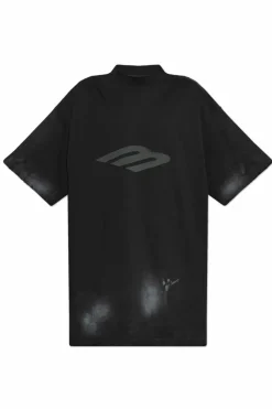 Balenciaga CZARNY T-shirt z logo