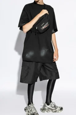 Balenciaga CZARNY T-shirt z logo