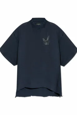 Balenciaga CZARNY T-shirt z efektem `vintage’