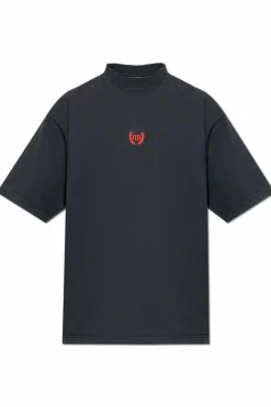 Balenciaga CZARNY T-shirt z wyszytym logo