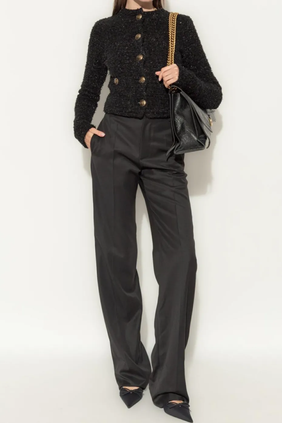 Balenciaga CZARNY Tweedowa marynarka