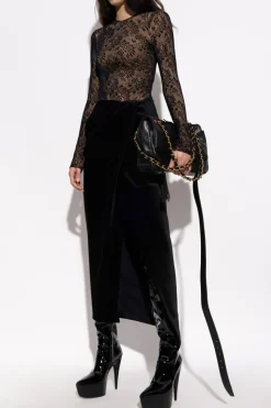 Balenciaga CZARNY Welurowa spódnica