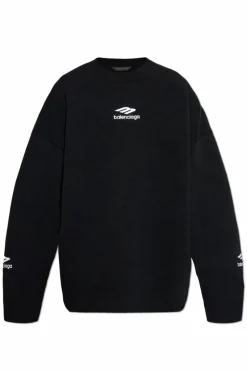 Balenciaga CZARNY Wełniany sweter z kolekcji `Skiwear`