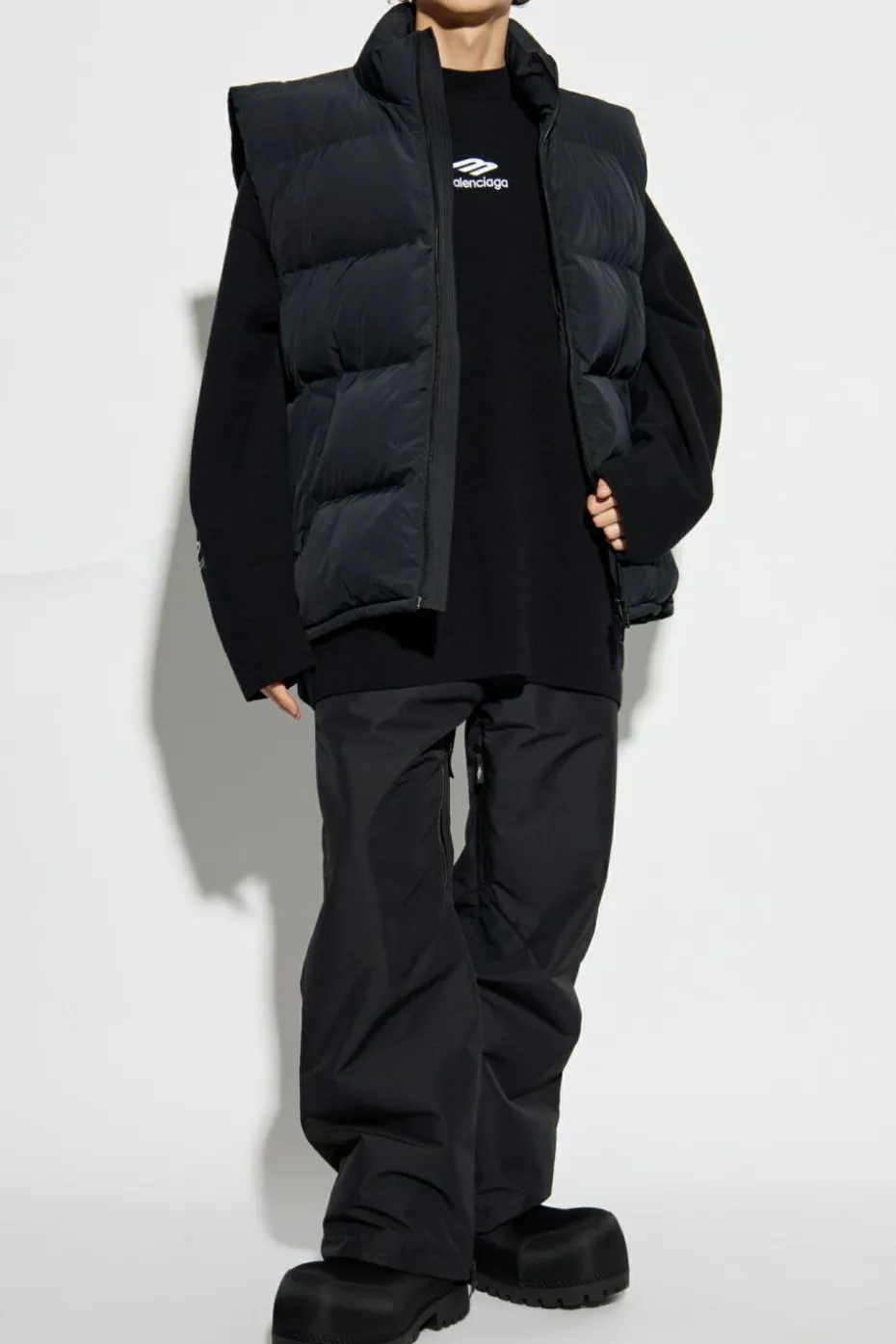 Balenciaga CZARNY Wełniany sweter z kolekcji `Skiwear`
