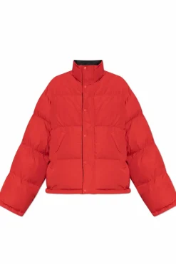 Balenciaga CZERWONY Dwustronna ocieplana kurtka