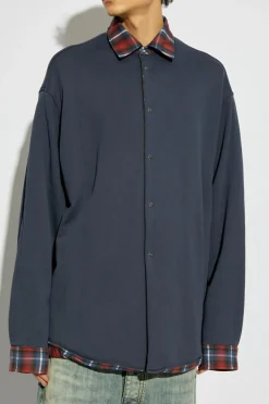 Balenciaga CZERWONY Koszula ze wzorem w kratę