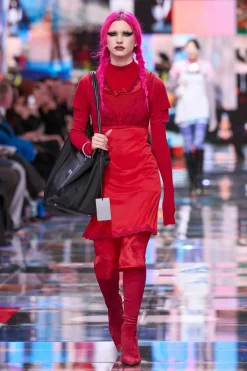 Balenciaga CZERWONY Zamszowe kozaki na obcasie `Avenue`
