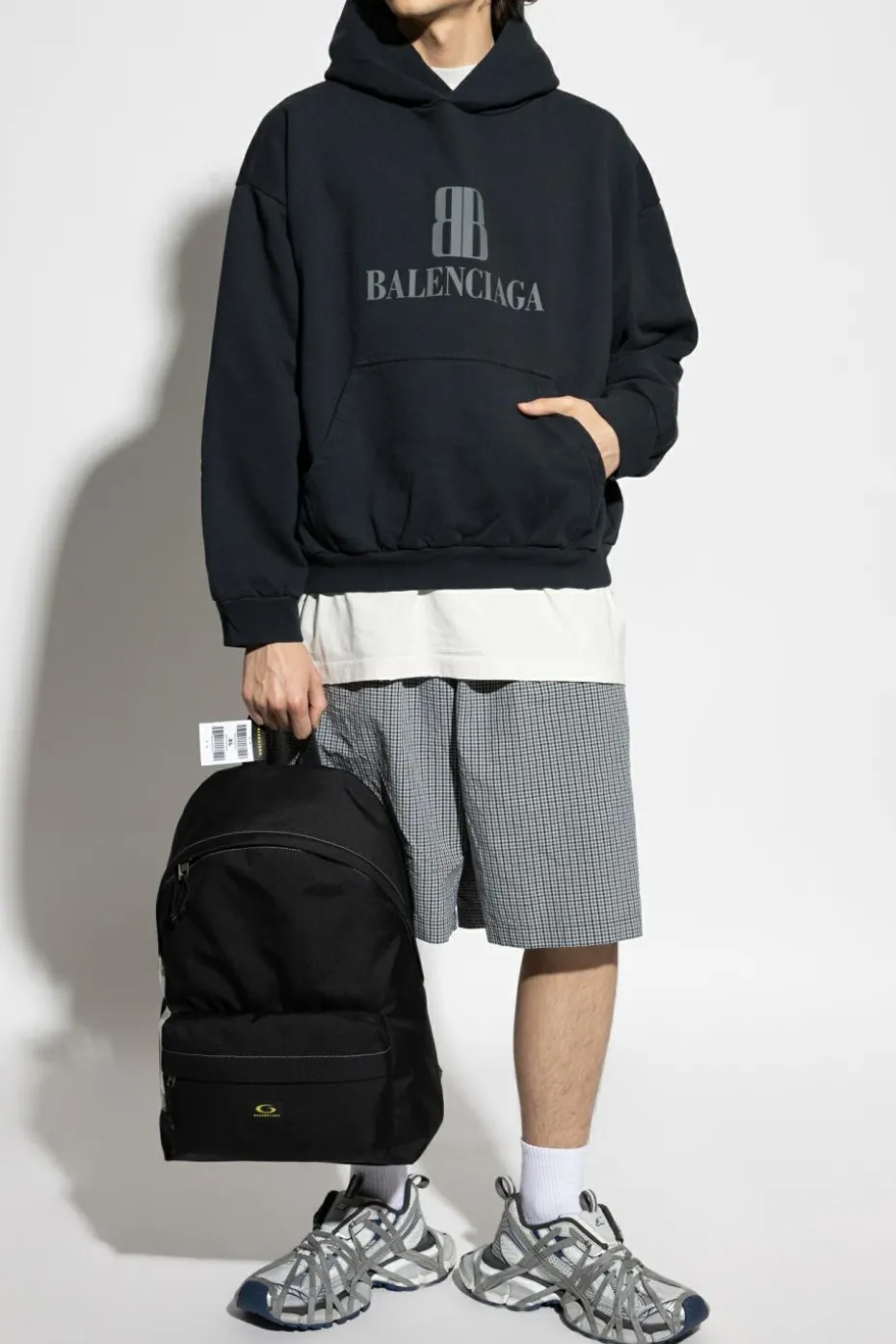 Balenciaga GRANATOWY Bluza z kapturem