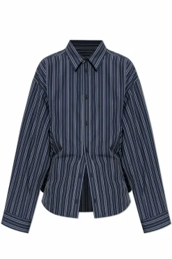 Balenciaga GRANATOWY Koszula ze wzorem w paski