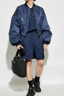 Balenciaga GRANATOWY Koszula z monogramem