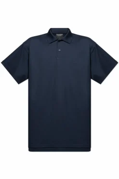 Balenciaga GRANATOWY Polo z wyszytym logo