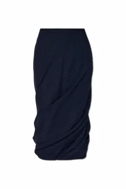 Balenciaga GRANATOWY Spódnica ze wzorem w prążki