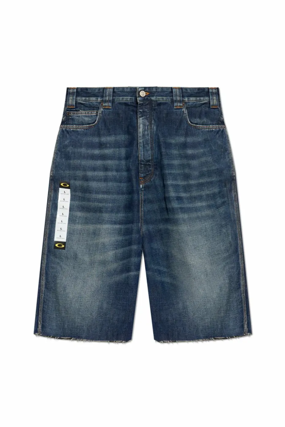 Balenciaga GRANATOWY Szorty jeansowe z logo
