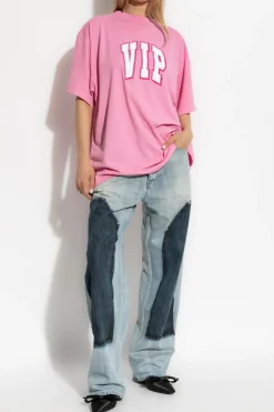 Balenciaga jasnoniebieski Jeansy z efektem `vintage`