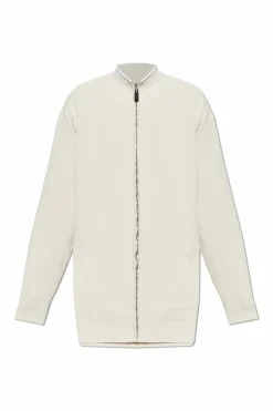 Balenciaga kremowy Kardigan ze stójką