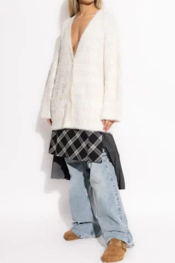 Balenciaga kremowy Kardigan z monogramem