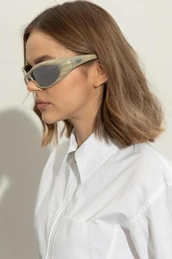 Balenciaga kremowy Okulary przeciwsłoneczne