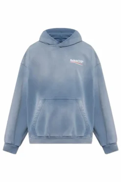 Balenciaga NIEBIESKI Bluza z kapturem