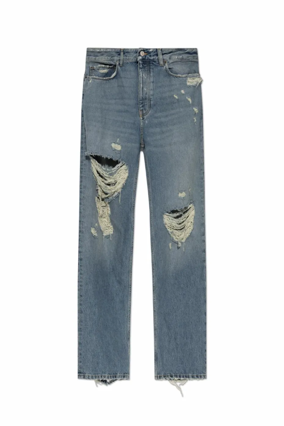 Balenciaga NIEBIESKI Jeansy z efektem zniszczenia