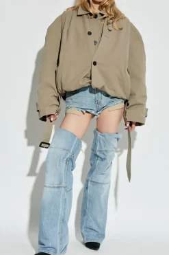 Balenciaga NIEBIESKI Jeansowe szorty z efektem `vintage`