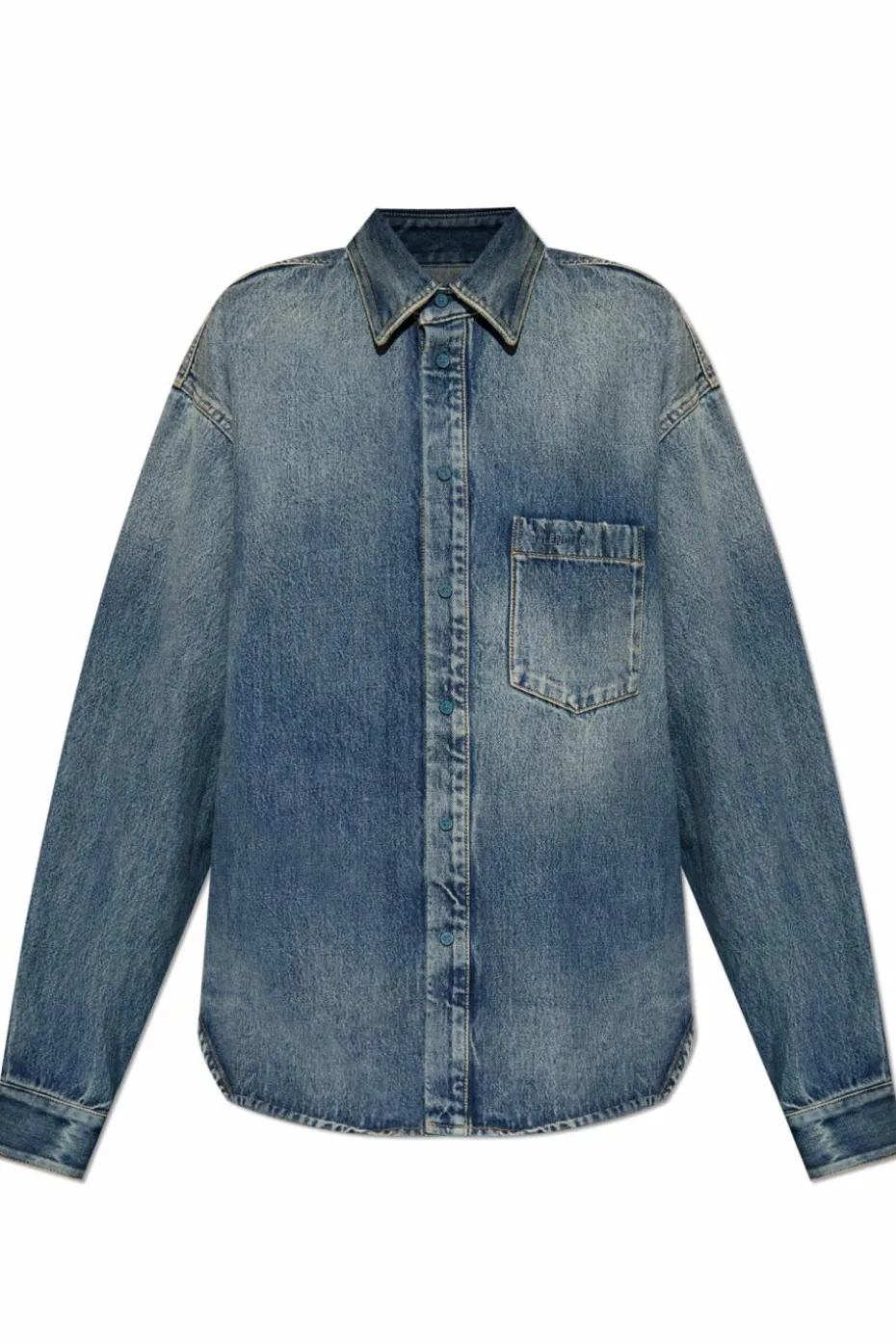 Balenciaga NIEBIESKI Jeansowa koszula z efektem `vintage`